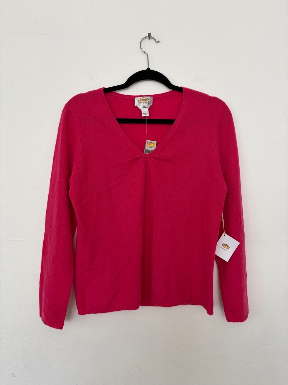 Talbots Bright Pink V-Neck Long Sleeve Sweater